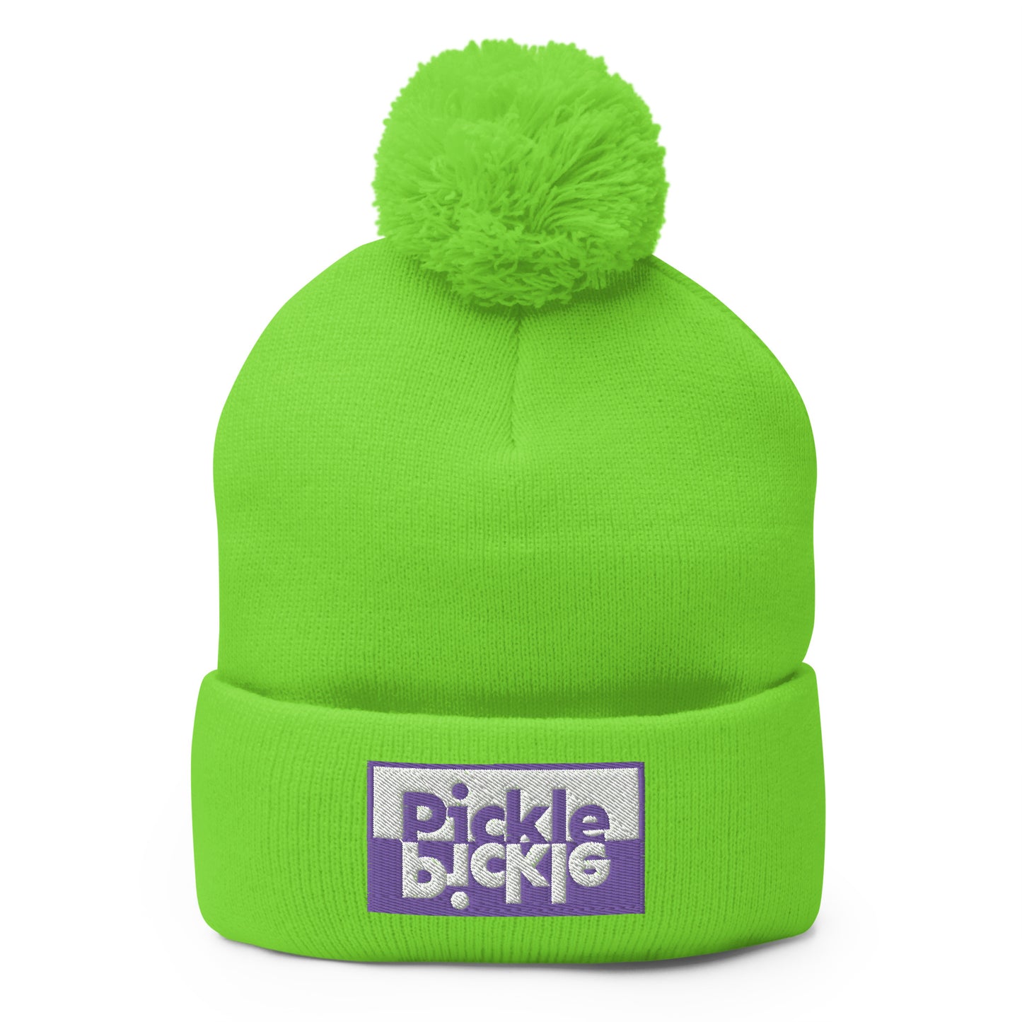 Purple Pickle Pom-Pom Beanie