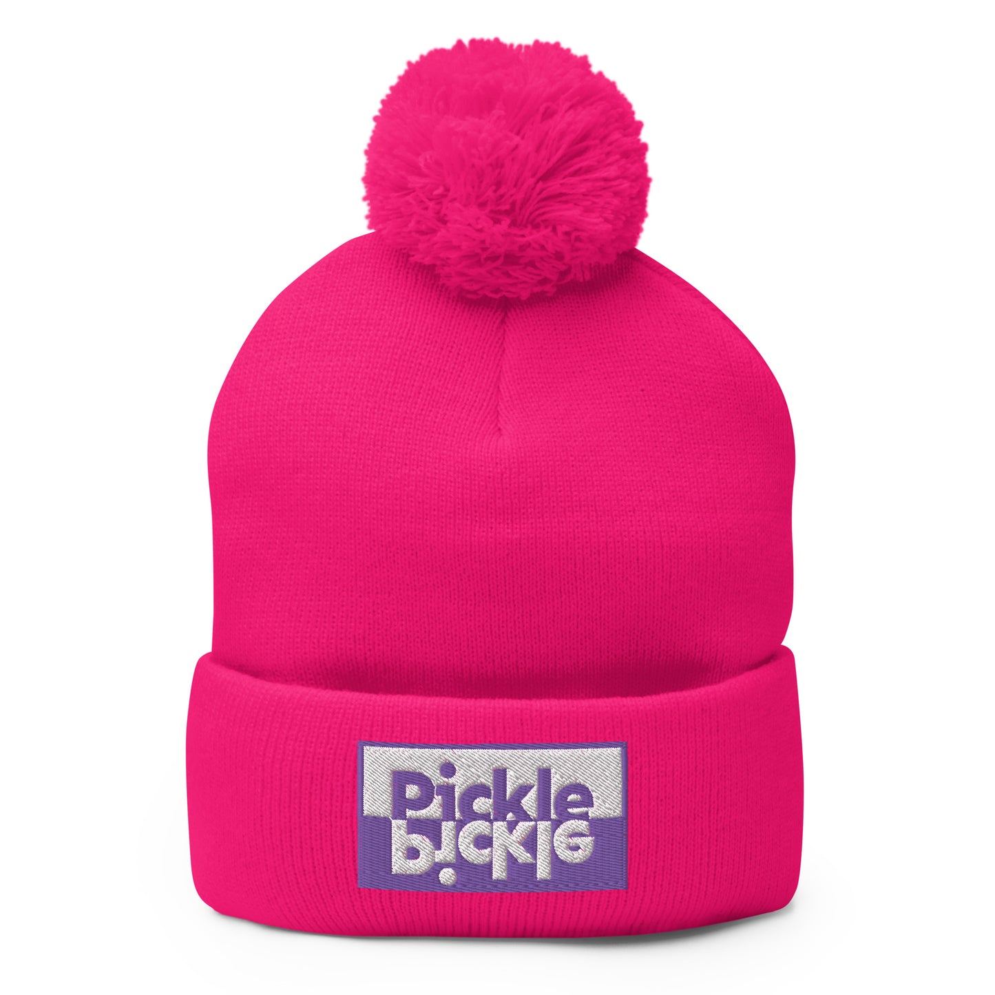 Purple Pickle Pom-Pom Beanie