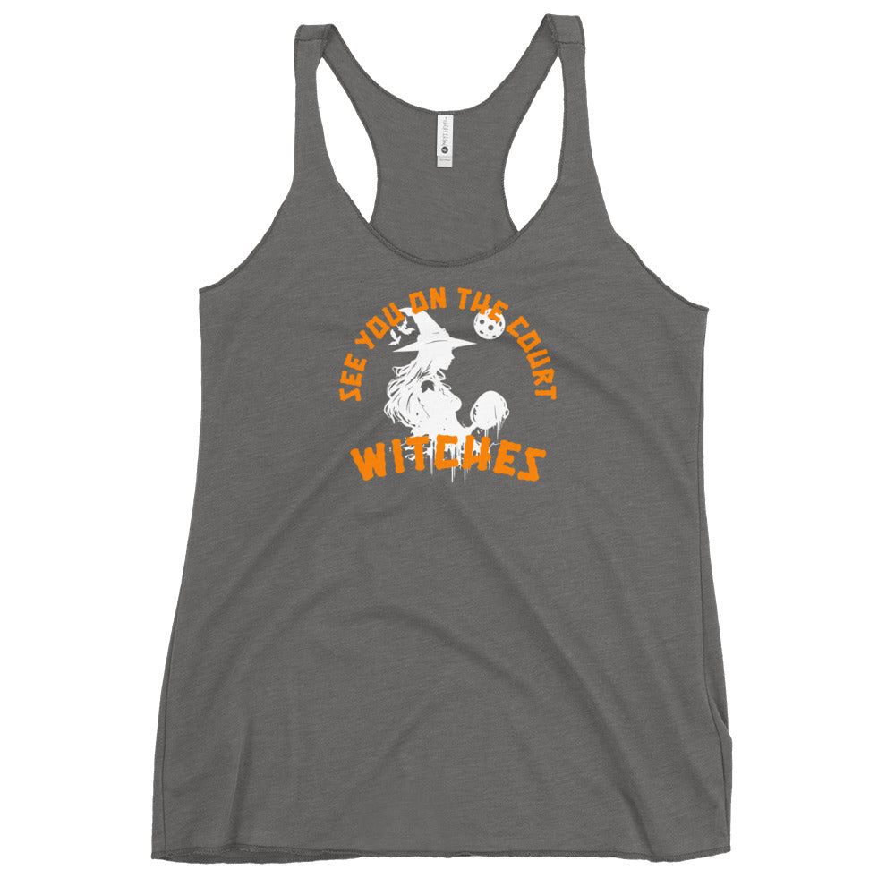 On the court Witches Racerback Tank