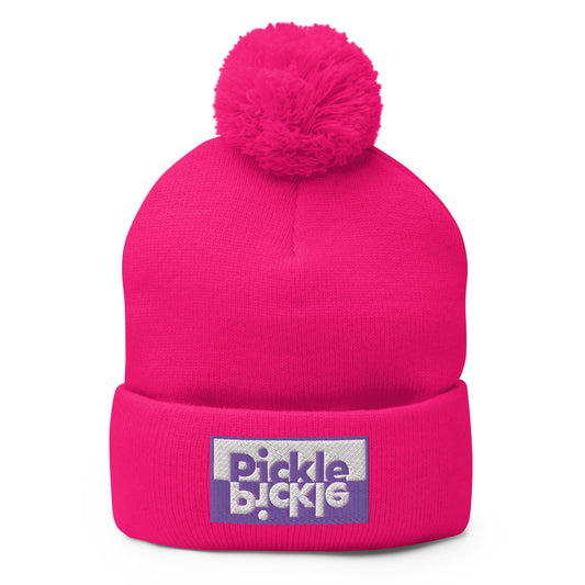 Purple Pickle Pom-Pom Beanie